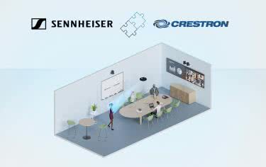 Mikrofon sufitowy Sennheiser TeamConnect Ceiling M Wspierany przez Creston Automate VX 