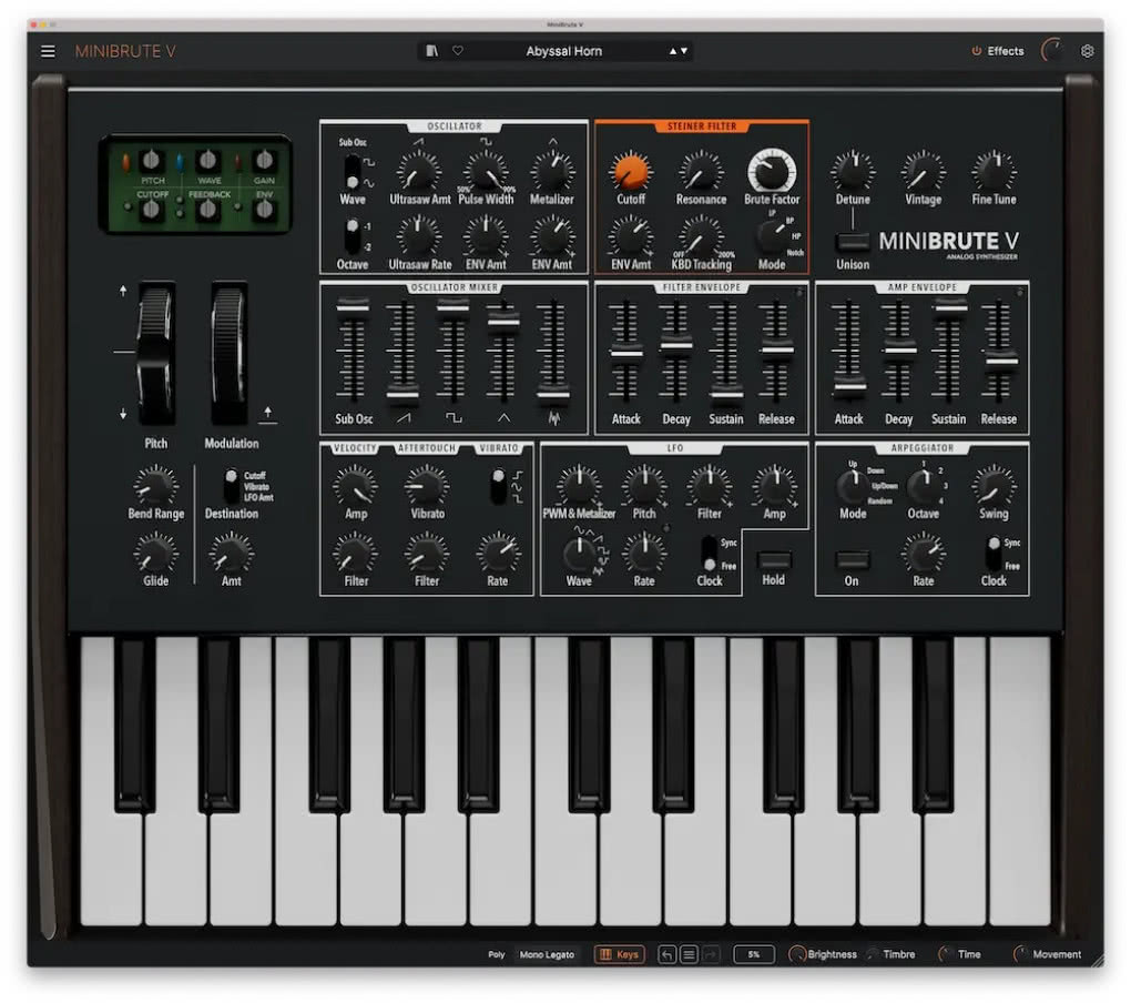 Arturia MiniBrute V – dziki, analogowy softsynth