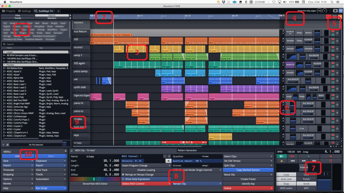 Przewodnik po Tracktion Waveform Free 