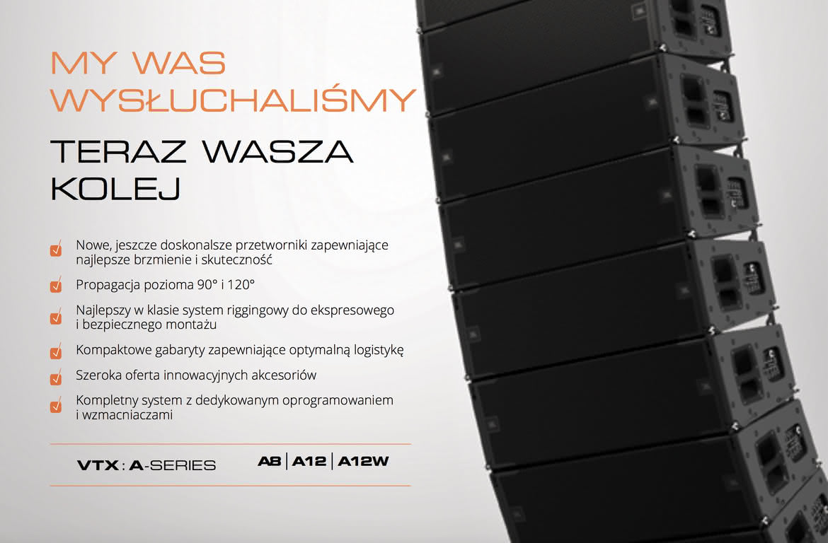 Premiera JBL VTX A8 wraz z certyfikowanym szkoleniem touringowym