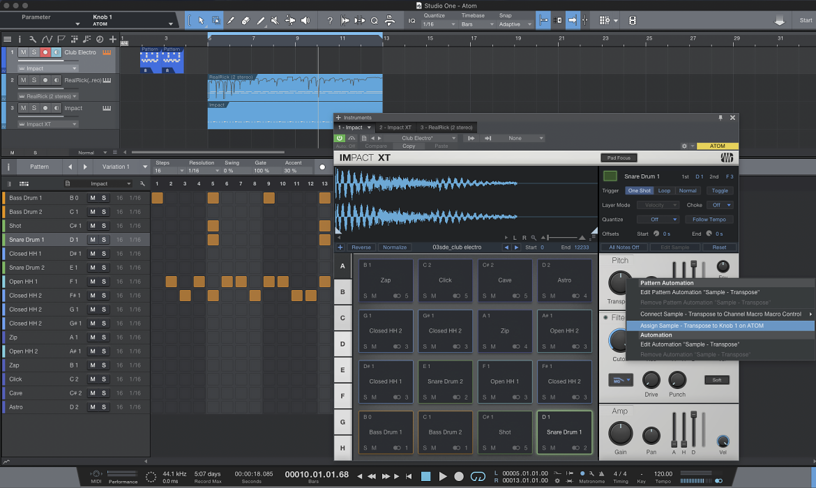 Atom - kontroler MIDI