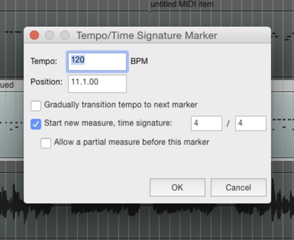 Pre-roll, metronom, tempo i metrum