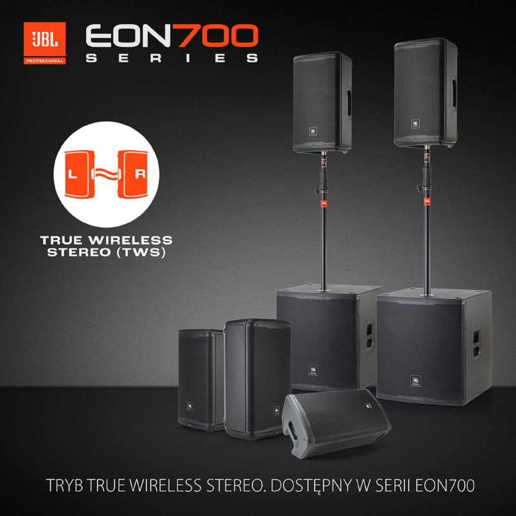True Wireless Stereo w JBL Professional EON700