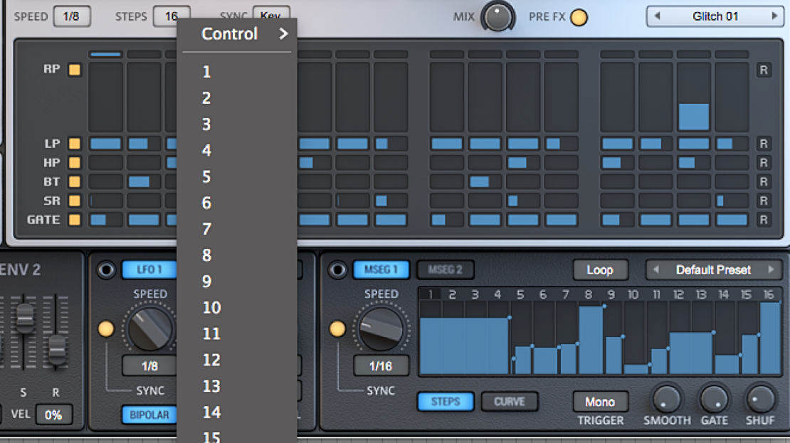 Glitch i Arpeggiator w DS Audio Software Thorn EiS 