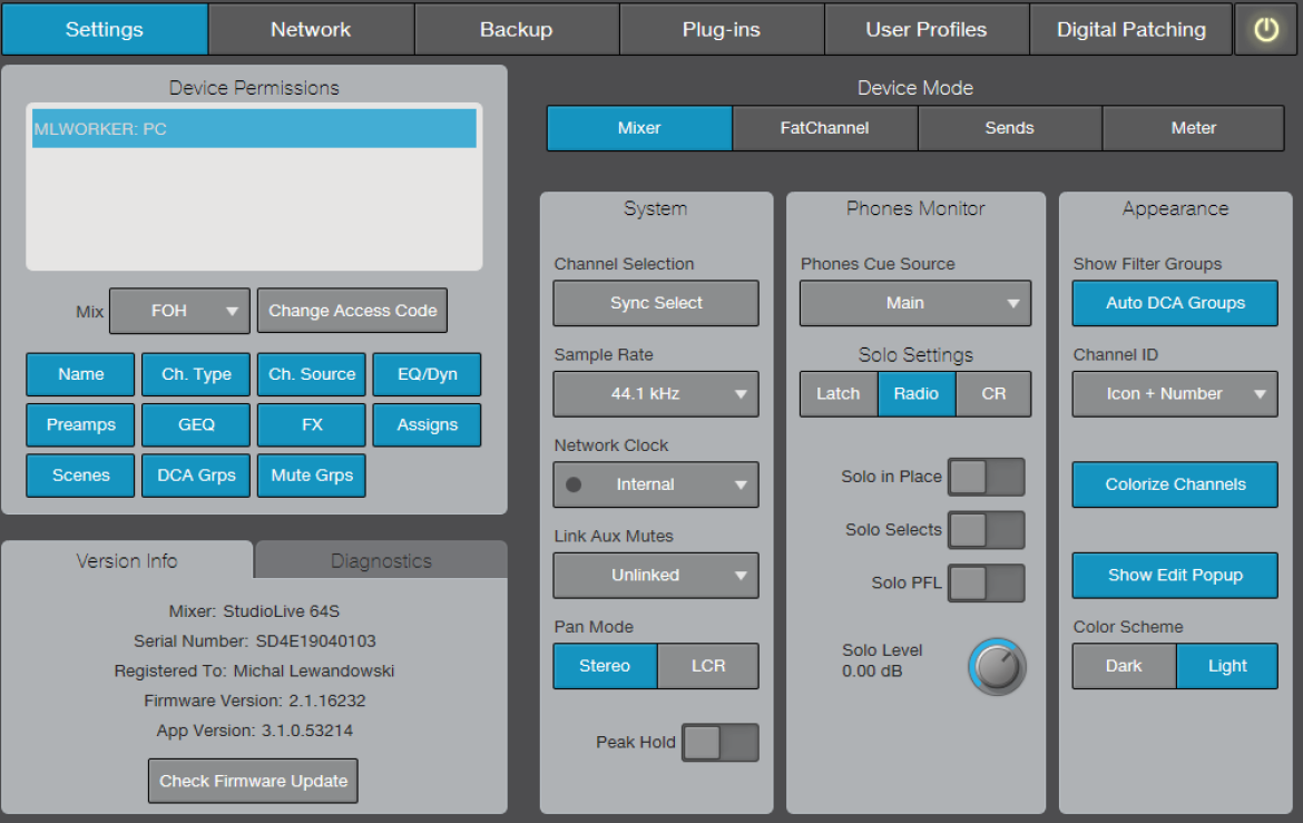 Studio Live III 64S - system AVB