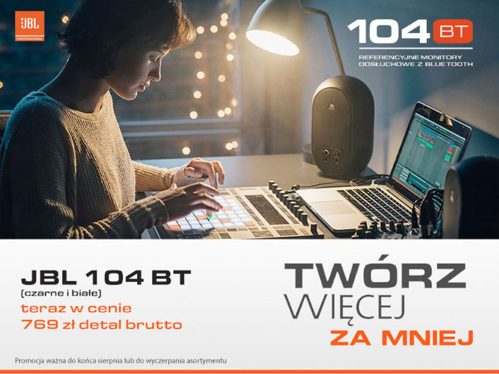Monitory studyjne JBL Professional 104 BT w promocyjnej cenie