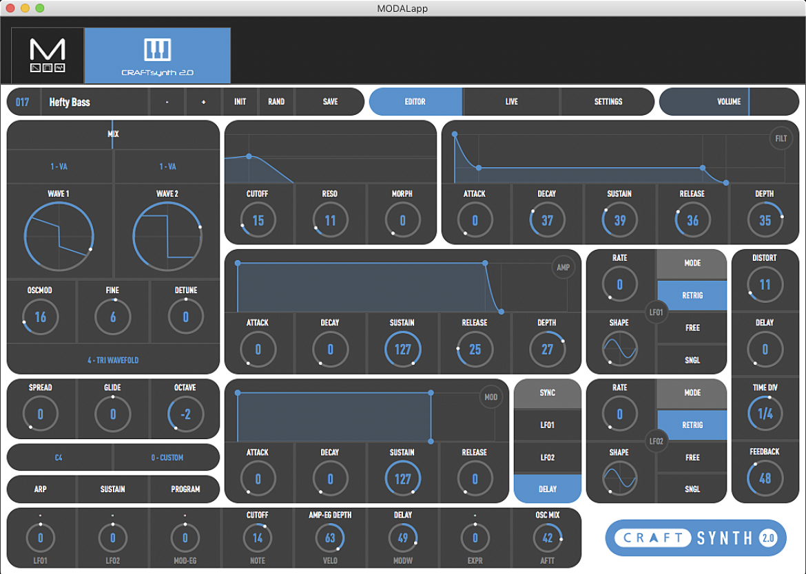 Craft Synth 2.0 - syntezator monofoniczny