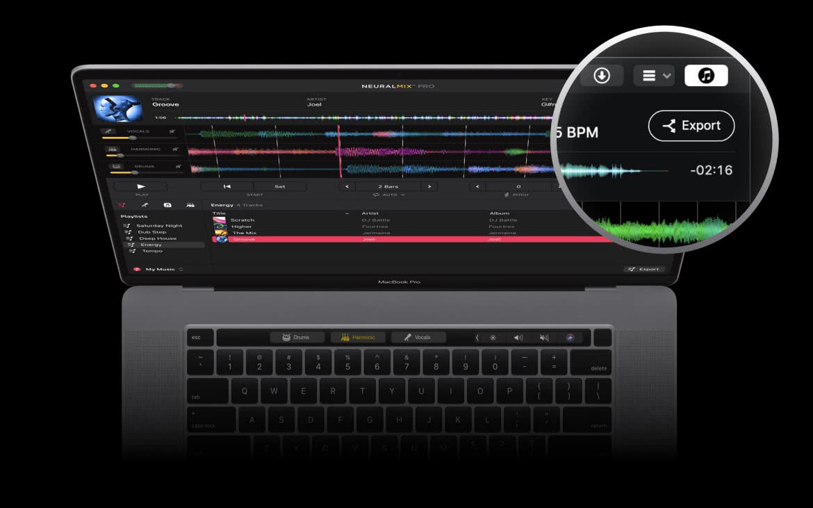Eksportuj acapelle i instrumentale z Algorddim Neural Mix Pro