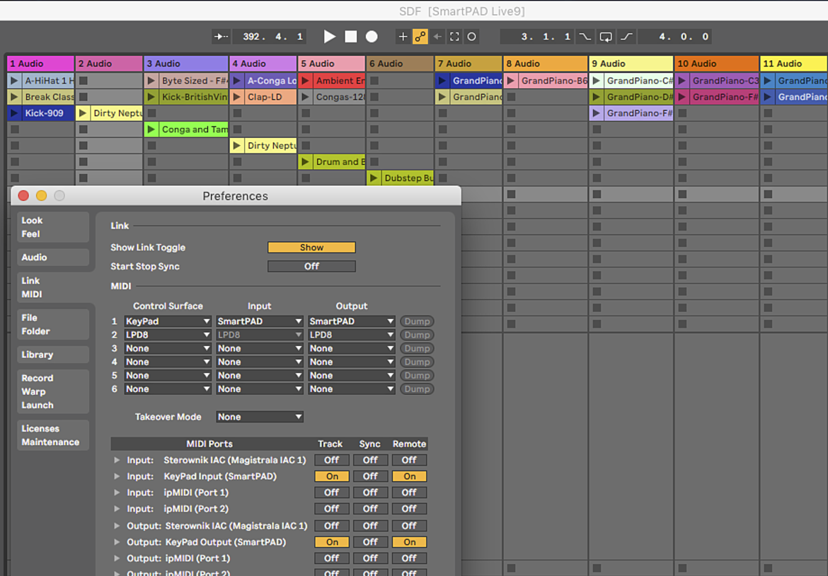 Smartpad - kontroler MIDI